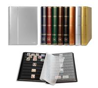 Prophila édition métallique album pour timbres, 60 pages, intérieur noir (couv. Argent)