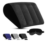 ProPillows Coussin de Releve Jambe Gonflable - Oreiller de Voyage Portable et Étanche pour Soutien Lombaire, Élévation des Jambes et Confort - Idéal pour Maison, Lit, Bureau, Plage(Noir)