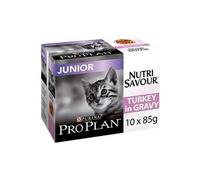 proplan sachets pour chat nutrisavour junior dinde 10x85g - lot de 4