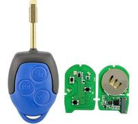 ProPlip Clé complète avec électronique à Programmer Compatible avec Ford Transit 3 Boutons Bleue 434MHz 4D63 Télécommande Vierge