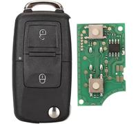 ProPlip Clé complète avec électronique à Programmer Compatible avec Golf Passat Lupo Passat Seat Ibiza Toledo Leon Skoda Fabia Octavia 2 Boutons Télécommande Vierge 1J0959753N 434MHz ID48