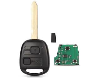 ProPlip omplète avec électronique à Programmer Compatible avec Toyota Corolla Yaris Avensis 434MHz Transpondeur 4C Lame Toy47 Télécommande 2 Boutons Vierge
