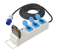 ProPlus 373584DE Prise pliable pour tente avec câble de 20 m - 3 x 2,5 mm² avec MCCB et interrupteur FI - IP44