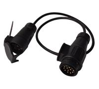 ProPlus Adaptateur Câble Caravane 13 Broches vers 7 Pôles, 0,8 m | Prise 7 broches avec couvercle de protection à ressort - connexion sécurisée pour remorque et attelage