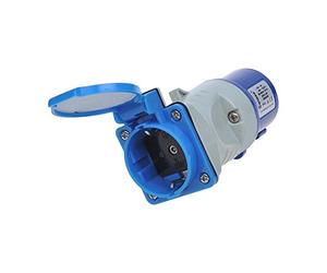 ProPlus Adaptateur Fiche CEE vers Prise Schuko - Pour alimentation 230 V au camping, caravane et bateau - 16A IP44 - Bleu