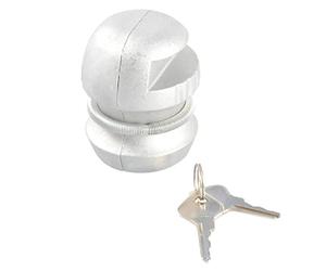 ProPlus Antivol 50D Tête d’Attelage Ø 50 mm - pour Remorque, Caravane et Remorque Bateau - 2 Clés Incluses - Métal Argenté