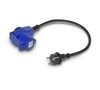 ProPlus Câble Adaptateur 40cm fiche Schuko vers Prise coudée CEE + Prise Schuko