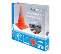 ProPlus Cône de Sécurité Pliable 41 cm - Signalisation d’Urgence et Panne routière - Bandes réfléchissantes, Housse Incluse - Orange