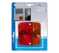 ProPlus Feu arrière 4 Fonctions 98x104 mm - pour remorque, Caravane et Camion 12V - Ampoules incluses, Homologation E-Mark - Rouge/Noir