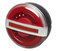 ProPlus Feu arrière Rond LED 3 Fonctions Ø140 mm - pour remorque, Caravane et Camion 12V/24V - Clignotant Dynamique, étanche, Homologation E-Mark - Rouge/Noir