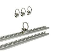 ProPlus 342178 Lot de Rails d'arrimage 2 x 60 cm avec 4 œillets d'arrimage