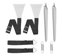 ProPlus Kit de Sangles Anti-tempête - pour Store Cassette avec Rail Ø 6,5 mm - Sangles, Ressorts et piquets Inclus - Noir et Blanc