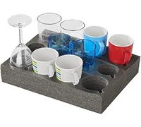 ProPlus Porte-tasses en mousse souple 761472 – pour max. 12 verres et tasses – Hauteur 60 mm