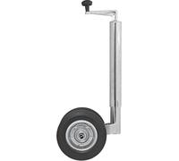 ProPlus Roue jockey double pour remorque Ø48 mm - Capacité jusqu'à 150kg - Hauteur 55-77 cm - Roue double avec jante en métal- Pneus en caoutchouc plein - Taille des pneus Ø200 x 50 mm