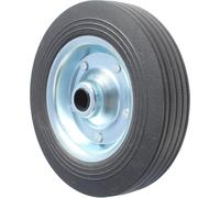 ProPlus Roulette de Roue Jockey 200x50mm - pour Caravane et remorque Roue Avant avec Jante métal - Pneu Plein en Caoutchouc - Noir