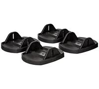 ProPlus Set de 4 Pieds de Stabilisation avec Broche Métal - Convient aux Vérins de Caravane et Remorque - Fixation Sécurisée Antienfoncement - Noir