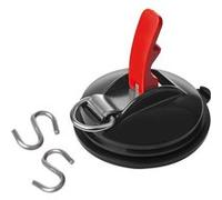 ProPlus ventouse avec anneau et 2 crochets en S noir / argent Argent G