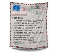 Propo Couverture Faromy a Ma Fille Cadeau Original, Plaid avec Inscription Fille, FrançAise à Ma Fille Message Lettre - Ado Idee Cadeau Original (Size:140 * 180cm)