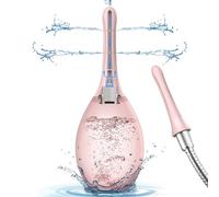 PropoDusche Douche anale Lavement Nettoyage intestinal Femme Monsieur - Douche anale 245 ml Irrigateur Intestinal Anti-retour et filtre Enema Peut être connecté à un tuyau de douche (Rose)
