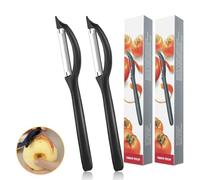 PROPOG 2 Pcs Eplucheur Légumes, Universel Econome Legumes Tranchant Denté Eplucheur Pomme de Terre with Box Éplucheur pour Fruits Tomate Pomme