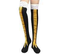 PROPOG Chicken Leg Socks Men - Chaussettes de poulet pour femme - Chaussettes amusantes de poulet personnalisées - Cadeaux amusants pour les fêtes (taille universelle), jaune, taille unique