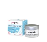 PROPOLIA - Bio - Crème riche de nuit - Peaux sèches et déshydratées - Miel, calendula & karité - Cosmos Organic - Texture onctueuse et non grasse - Made in France - 50ml