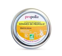 PROPOLIA - Bio - Gommes de Propolis, Miel & Citron - Apaise la gorge et rafraîchit l’haleine - Complément alimentaire - 100% naturel - Fabriqué en France - 45 g