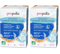PROPOLIA - Bio - Infusion confort respiratoire - Propolis, Thym, Eucalyptus, Menthe poivrée & Citron - Fabriquée en France - 20 Sachets (Lot de 2)