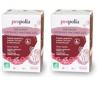 PROPOLIA - Bio - Infusion Défenses naturelles - Propolis, gingembre, romarin, curcuma & reine des prés - Fabriquée en France - 20 Sachets (Lot de 2)