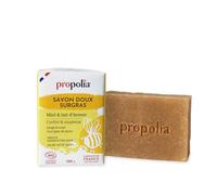 PROPOLIA - Bio - Savon Doux Surgras Visage & Corps - Miel & Lait d’Ânesse - Nourrissant & Apaisant - 100% Naturel - Peaux sensibles - Fabriqué en France - Pain de 100 g