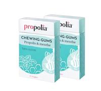 PROPOLIA - Chewing-gums Propolis & Menthe Sans Sucres - Haleine Fraîche Durable - Neutralisation des Acides de la Plaque Dentaire - Sans Gluten- 25 dragées - Lot de 2