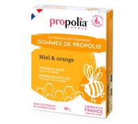 PROPOLIA - Gomme de Propolis, Miel & Orange - Apaise la gorge et rafraîchit l'haleine - Complément alimentaire - 100% naturel - Fabriquées en France - 45 g