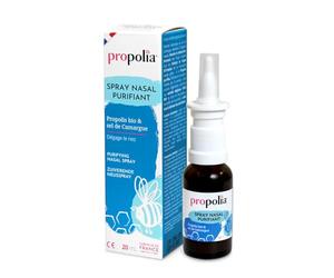 PROPOLIA - Spray nasal Purifiant et Décongestionnant Naturel - Propolis, Eucalyptus, Thym & Sel de Camargue - Hygiène nasale Adultes & enfants dès 3 ans - Fabriqué en France - 20 ml