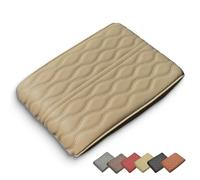 Proposition/Propostion Memory Cotton Car Armrest Box Pad, Auto Leather Waterproof Center Middle Console Cover Pad, Vehicle Memory Foam Armrest Seat Box Cushion Protector (Beige,33 * 17 * 5 cm)