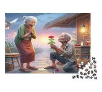 Proposition Romantique pour Les Personnes âgées 1000 Pièces Papier Écologique Puzzle Classique Adolescents Fans 12-18 Ans Soulagement du Stress Décoration Murale 70x50cm/1000pcs
