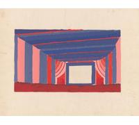 Propositions de design pour Puck Theater New York NY.] Winold Reiss Affiche de studio de perspective intérieure (1941) (24 x 36)