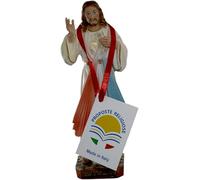 Proposte Religiose Statue de Jésus Miséricordieux Peinte à la main en résine - 20 cm Fabriqué en Italie