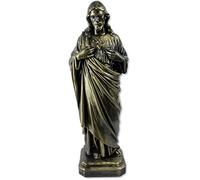 Proposte Religiose Statue du Sacré-Cœur de Jésus en résine couleur bronze - 40 cm Fabriqué en Italie