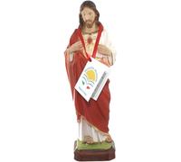 Proposte Religiose Statue du Sacré-Cœur de Jésus en Résine Hauteur 30 cm Peint à la main.