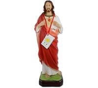 Proposte Religiose Statue du Sacré-Cœur de Jésus en résine peinte à la main - 50 cm Fabriqué en Italie