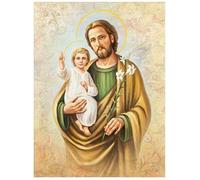 Proposte Religiose Toile effet peint, cadre en bois, 30 x 40 cm, fabriqué en Italie (Saint Joseph)