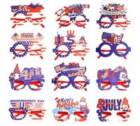 Proppetti Photo Du 4 Juillet, Lunettes De Fête De L'Indépendance, Fournitures De Décoration Patriotique Ensemble De 12 Pour Le 4 Juillet Memorial Veterans Day Party Favors