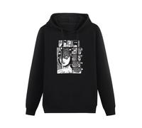 propr Tops Hipster Hoodies Uzumaki Junji Ito Hoody Horror Manga Men Black XL