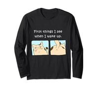 Propriétaire de Chat First Things I See When I Wake Up Manche Longue