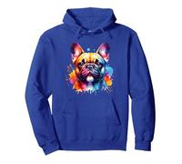 Propriétaire de Chien Bouledogue Français - Homme Femme Art Sweat à Capuche, Unisexe pour Adultes, Bleu Royal, XXL
