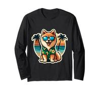 Propriétaire de chien Spitz finlandais Summer Vibes Vacances Plage Manche Longue