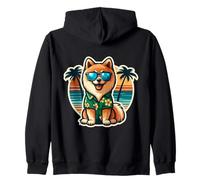 Propriétaire de chien Spitz finlandais Summer Vibes Vacances Plage Sweat à Capuche