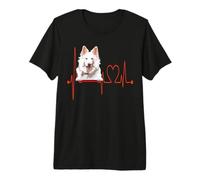 Propriétaire et Amoureux de Chiens Berger Blanc Suisse Dog Heartbeat Funny Dogs T-Shirt Haut de Gamme