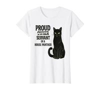 Propriétaire Fier, serviteur d'une Maison panthère T-Shirt Graphique avec Valeur, Femme, Blanc, L