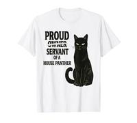 Propriétaire Fier, serviteur d'une Maison panthère T-Shirt Graphique avec Valeur, Homme, Blanc, XL